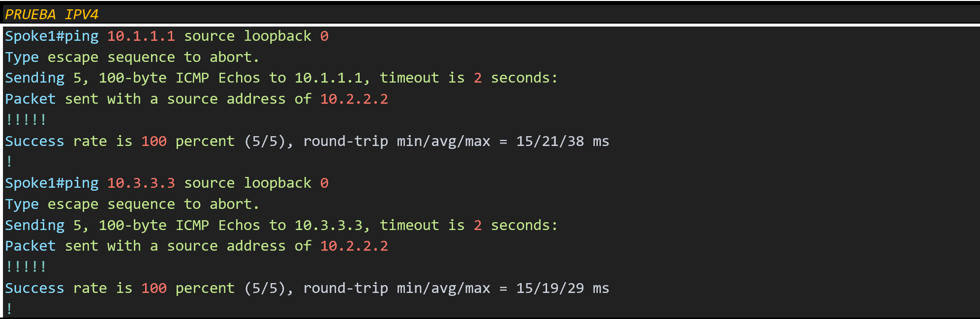 Caribbean TIC Establecimiento y verificación del túnel FlexVPN- Ping ipv4
